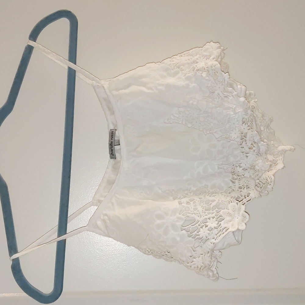 White Floral Crop Top